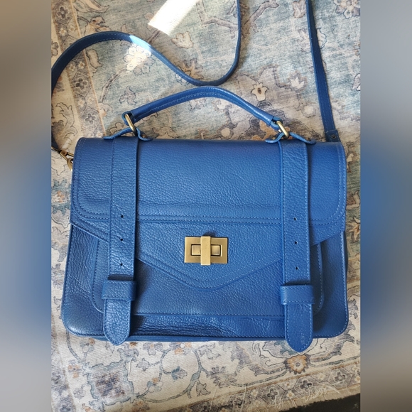 Pierre Darré Handbags - Royal blue crossbody satchel purse by Pierre Darré, faux leather, made in Italy